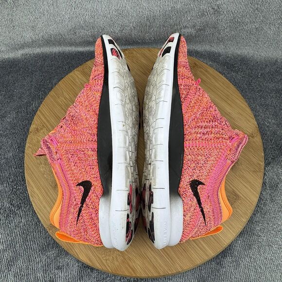 Nike Free TR Flyknit 5.0 Shoes Womens Size 7.5 Orange Pink Training 718785-800 - Picture 7 of 10